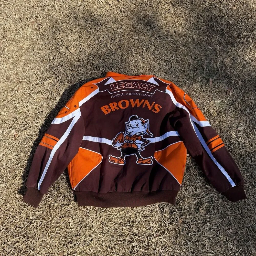 Rare Vintage Cleveland Browns Legacy Football Jacket NFL Coat XL - Picture 5 of 6